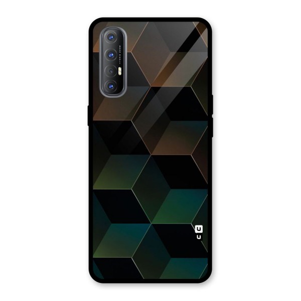 Hexagonal Design Glass Back Case for Oppo Reno3 Pro