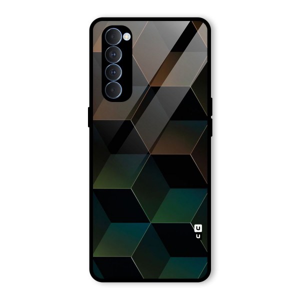 Hexagonal Design Glass Back Case for Oppo Reno4 Pro