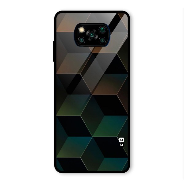 Hexagonal Design Glass Back Case for Poco X3 Pro