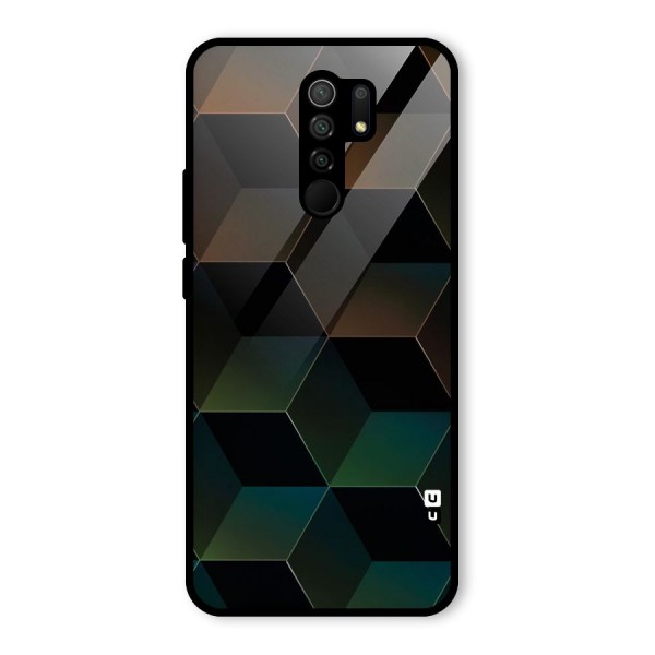 Hexagonal Design Glass Back Case for Redmi 9 Prime