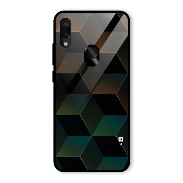 Hexagonal Design Glass Back Case for Redmi Note 7