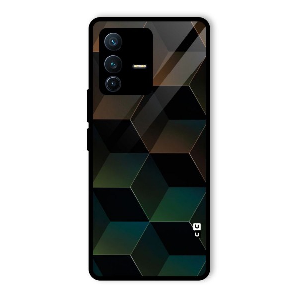 Hexagonal Design Glass Back Case for Vivo V23 Pro