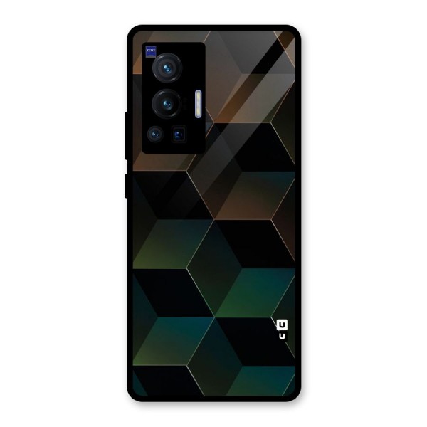 Hexagonal Design Glass Back Case for Vivo X70 Pro