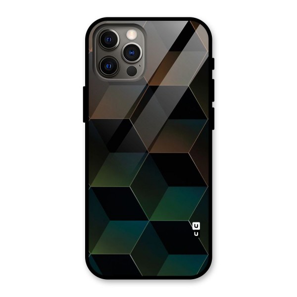 Hexagonal Design Glass Back Case for iPhone 12 Pro