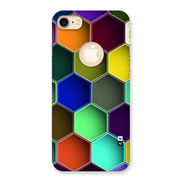 Hexagonal Palette Back Case for iPhone 8 Logo Cut