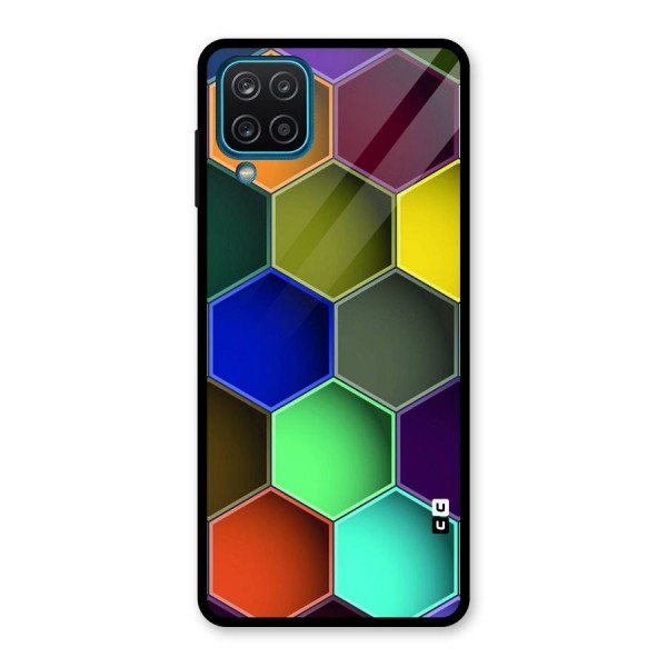 Hexagonal Palette Glass Back Case for Galaxy A12