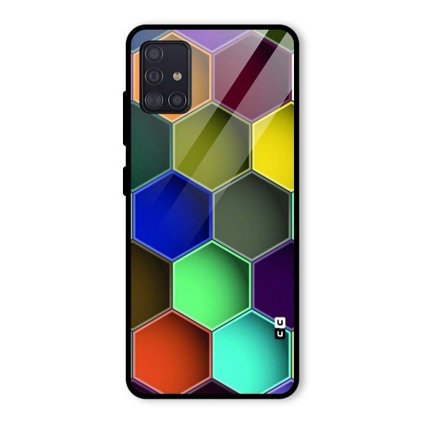 Hexagonal Palette Glass Back Case for Galaxy A51