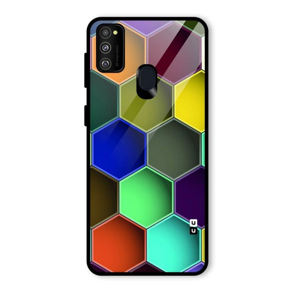 Hexagonal Palette Glass Back Case for Galaxy M21