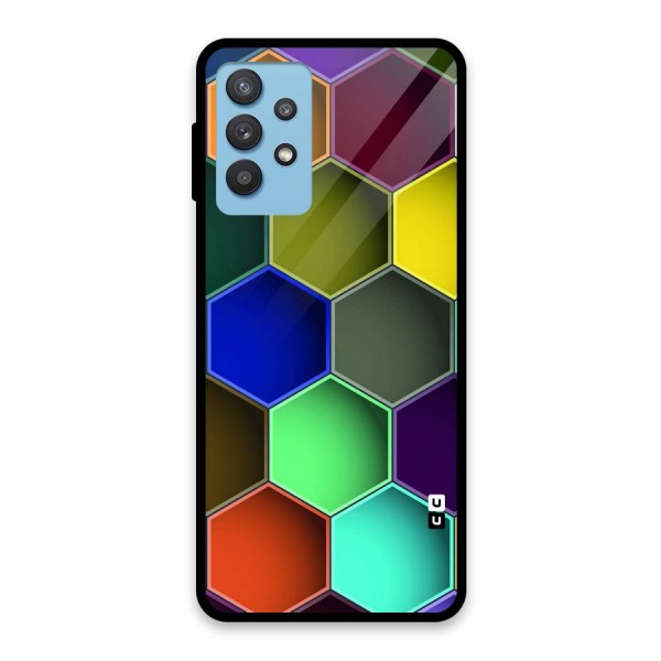 Hexagonal Palette Glass Back Case for Galaxy M32 5G