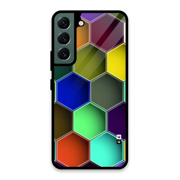 Hexagonal Palette Glass Back Case for Galaxy S22 5G