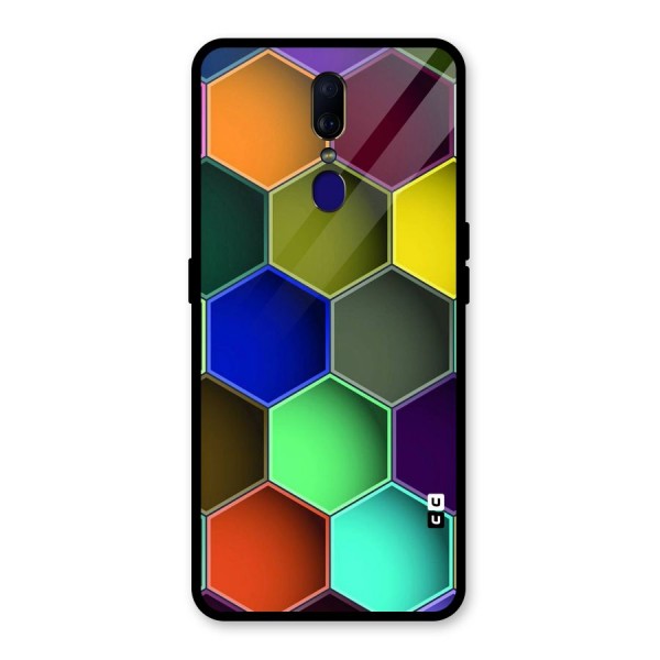 Hexagonal Palette Glass Back Case for Oppo F11