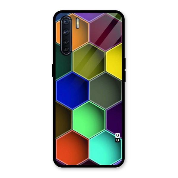 Hexagonal Palette Glass Back Case for Oppo F15