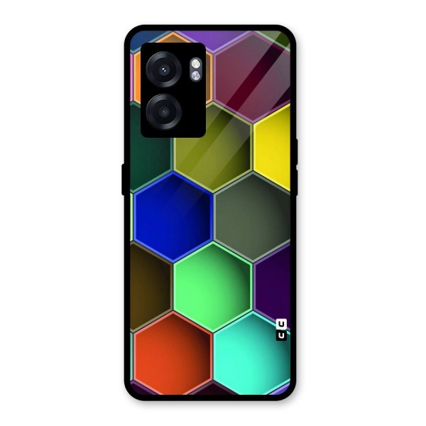 Hexagonal Palette Glass Back Case for Oppo K10 (5G)