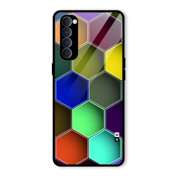 Hexagonal Palette Glass Back Case for Oppo Reno4 Pro