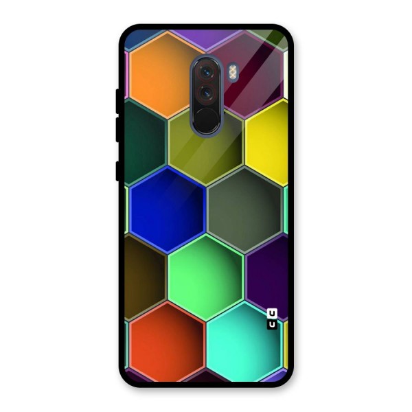 Hexagonal Palette Glass Back Case for Poco F1