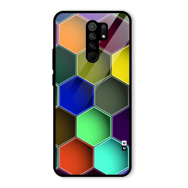 Hexagonal Palette Glass Back Case for Redmi 9 Prime