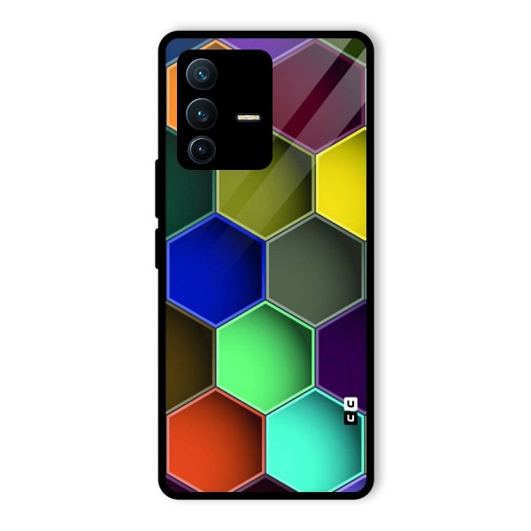 Hexagonal Palette Glass Back Case for Vivo V23 Pro