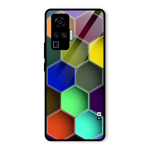 Hexagonal Palette Glass Back Case for Vivo X50 Pro