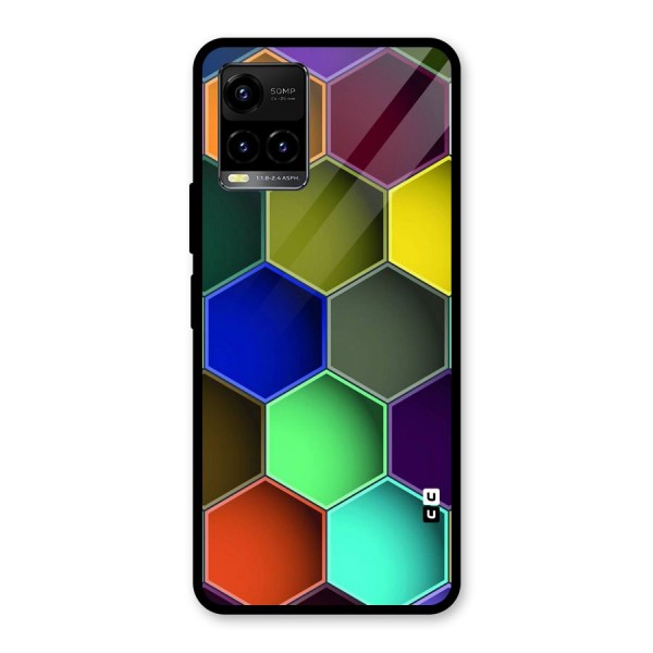 Hexagonal Palette Glass Back Case for Vivo Y21 2021