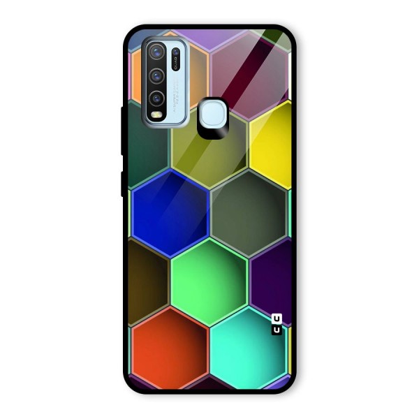 Hexagonal Palette Glass Back Case for Vivo Y30