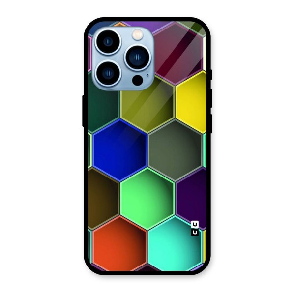 Hexagonal Palette Glass Back Case for iPhone 13 Pro