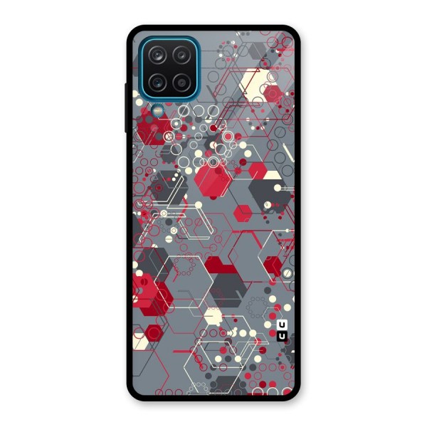 Hexagons Pattern Glass Back Case for Galaxy A12