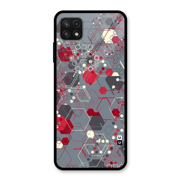 Hexagons Pattern Glass Back Case for Galaxy A22 5G