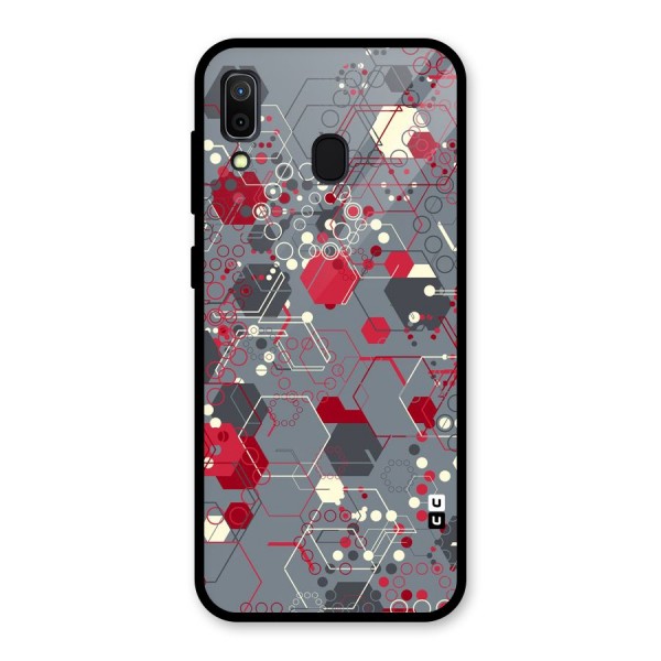 Hexagons Pattern Glass Back Case for Galaxy A30