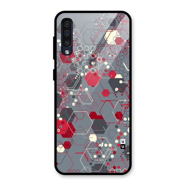 Hexagons Pattern Glass Back Case for Galaxy A50s