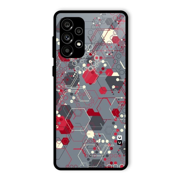 Hexagons Pattern Glass Back Case for Galaxy A73 5G