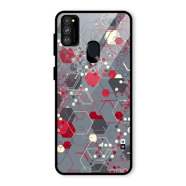 Hexagons Pattern Glass Back Case for Galaxy M21