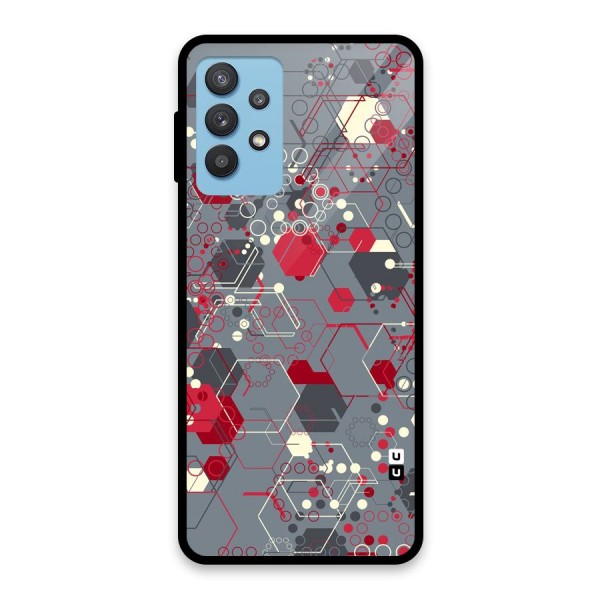 Hexagons Pattern Glass Back Case for Galaxy M32 5G