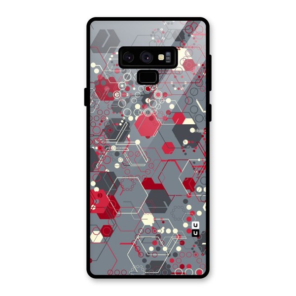 Hexagons Pattern Glass Back Case for Galaxy Note 9