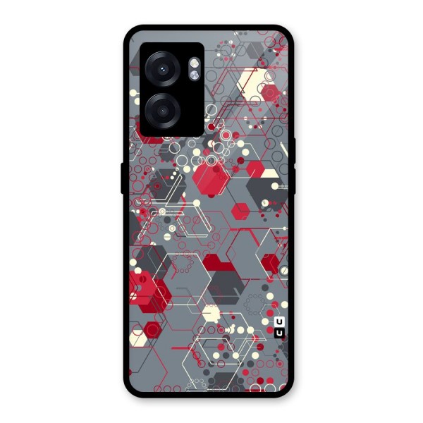 Hexagons Pattern Glass Back Case for Oppo K10 (5G)