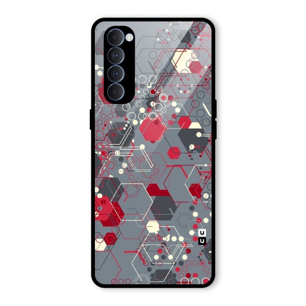 Hexagons Pattern Glass Back Case for Oppo Reno4 Pro