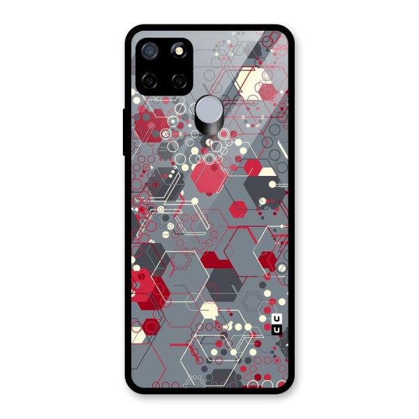 Hexagons Pattern Glass Back Case for Realme C15