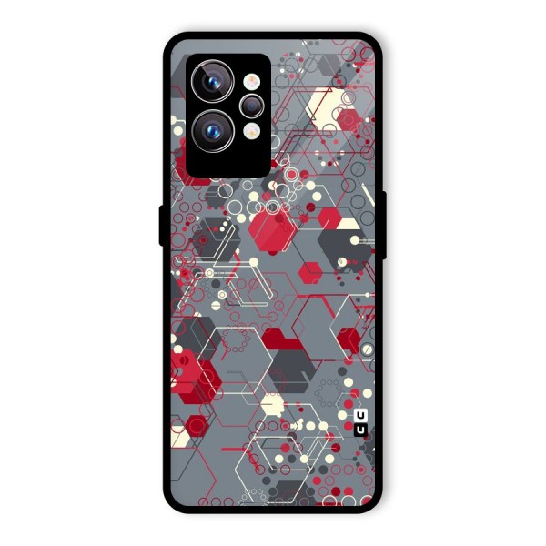 Hexagons Pattern Glass Back Case for Realme GT2 Pro