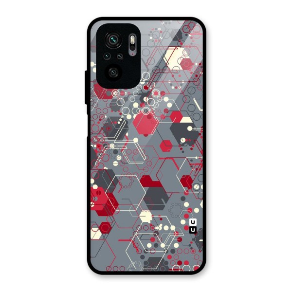 Hexagons Pattern Glass Back Case for Redmi Note 10