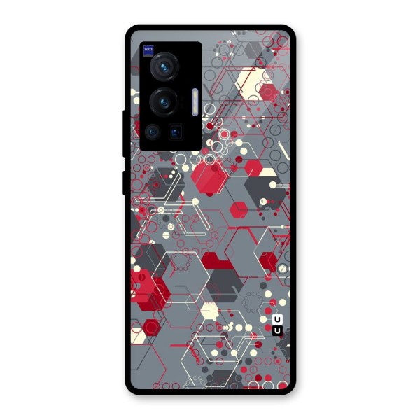 Hexagons Pattern Glass Back Case for Vivo X70 Pro