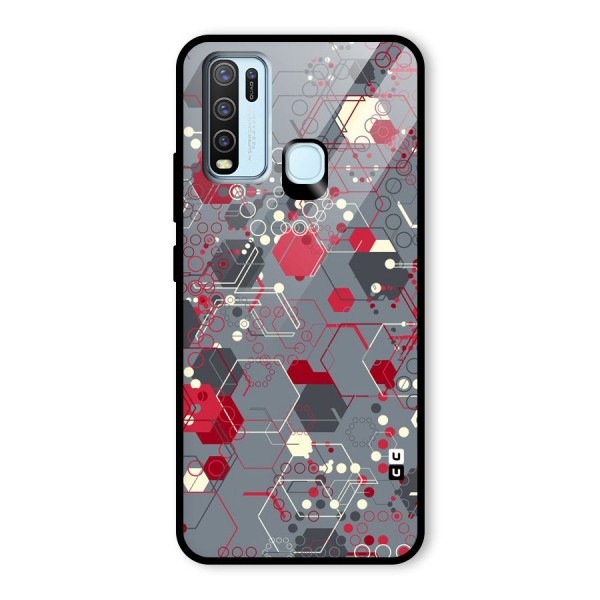 Hexagons Pattern Glass Back Case for Vivo Y30