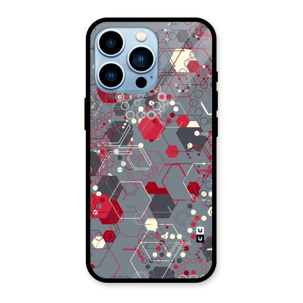 Hexagons Pattern Glass Back Case for iPhone 13 Pro