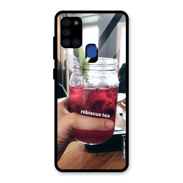 Hibiscus Tea Glass Back Case for Galaxy A21s