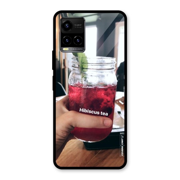 Hibiscus Tea Glass Back Case for Vivo Y21 2021