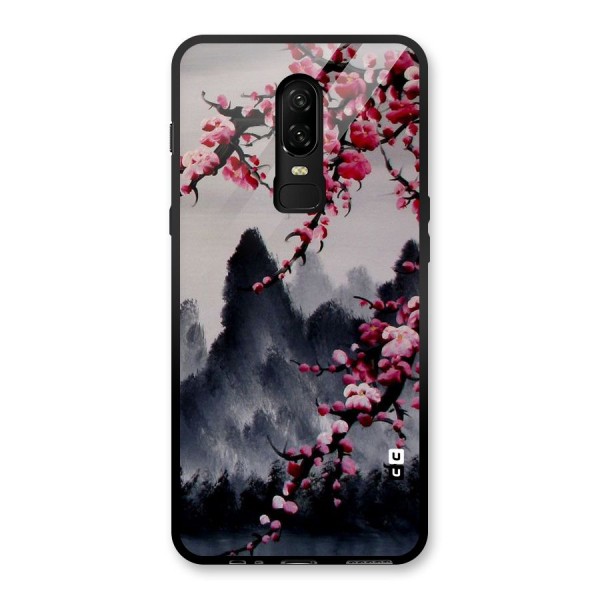 Hills And Blossoms Glass Back Case for OnePlus 6