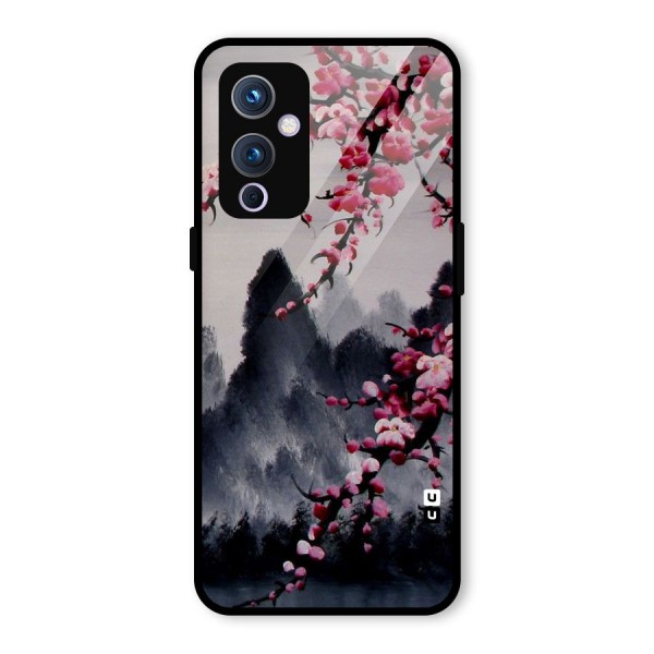 Hills And Blossoms Glass Back Case for OnePlus 9