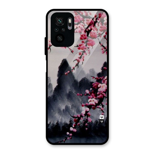 Hills And Blossoms Glass Back Case for Redmi Note 10