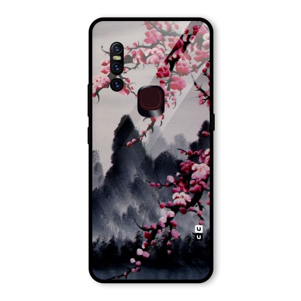 Hills And Blossoms Glass Back Case for Vivo V15