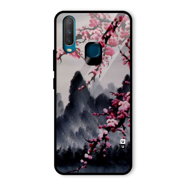 Hills And Blossoms Glass Back Case for Vivo Y17