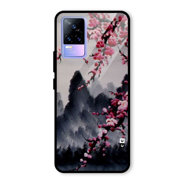 Hills And Blossoms Glass Back Case for Vivo Y73