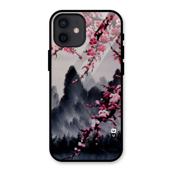 Hills And Blossoms Glass Back Case for iPhone 12